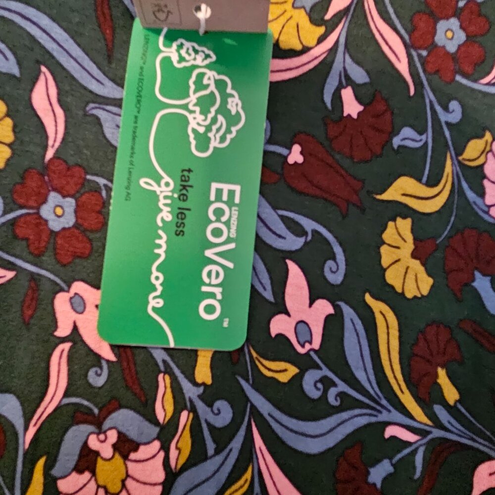 NWT Boden Crew Neck Jersey Midi Dress Green Floral  Size 8R - Picture 10 of 12